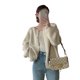 thumbnail image 5 of Cárdigan de punto suave de estilo coreano, ropa de abrigo holgada para mujer, otoño e invierno, nuevo estilo perezoso, cuello redondo, chaqueta de suéter suave y encerado para mujer, 5 of 5