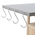 thumbnail image 5 of Outdoor Grill Table with Storage Cabinet and Stainless Steel Top, Kitchen Island Outdoor Grill Prep Table with Movable Door Leaf, 1 Drawer, Towel Rack, Lockable Wheels, for Lawn Garden, Natural, 5 of 9
