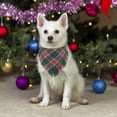 thumbnail image 3 of Pañuelos para perros ADOGGYGO con borlas navideñas a cuadros, tamaño pequeño, 3 of 6