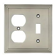 Cosmas 25068-SN Satin Nickel Single Toggle/Duplex Combo Electrical Outlet Wall Plate/Cover