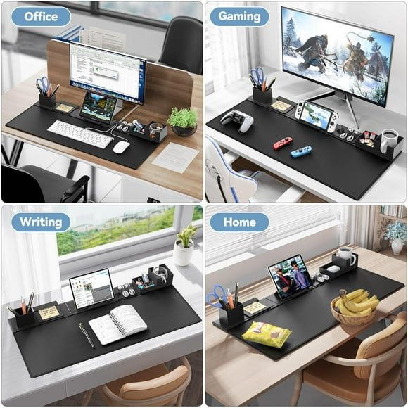 KDD Ensemble de Tapis de Bureau et Organisateur, Tapis de Souris 6 en 1 avec Accessoires de Rangement Magnétique pour Bureau DIY pour Support de Téléphone et Tablette/porte-Gobelet/porte-Cartes/pe