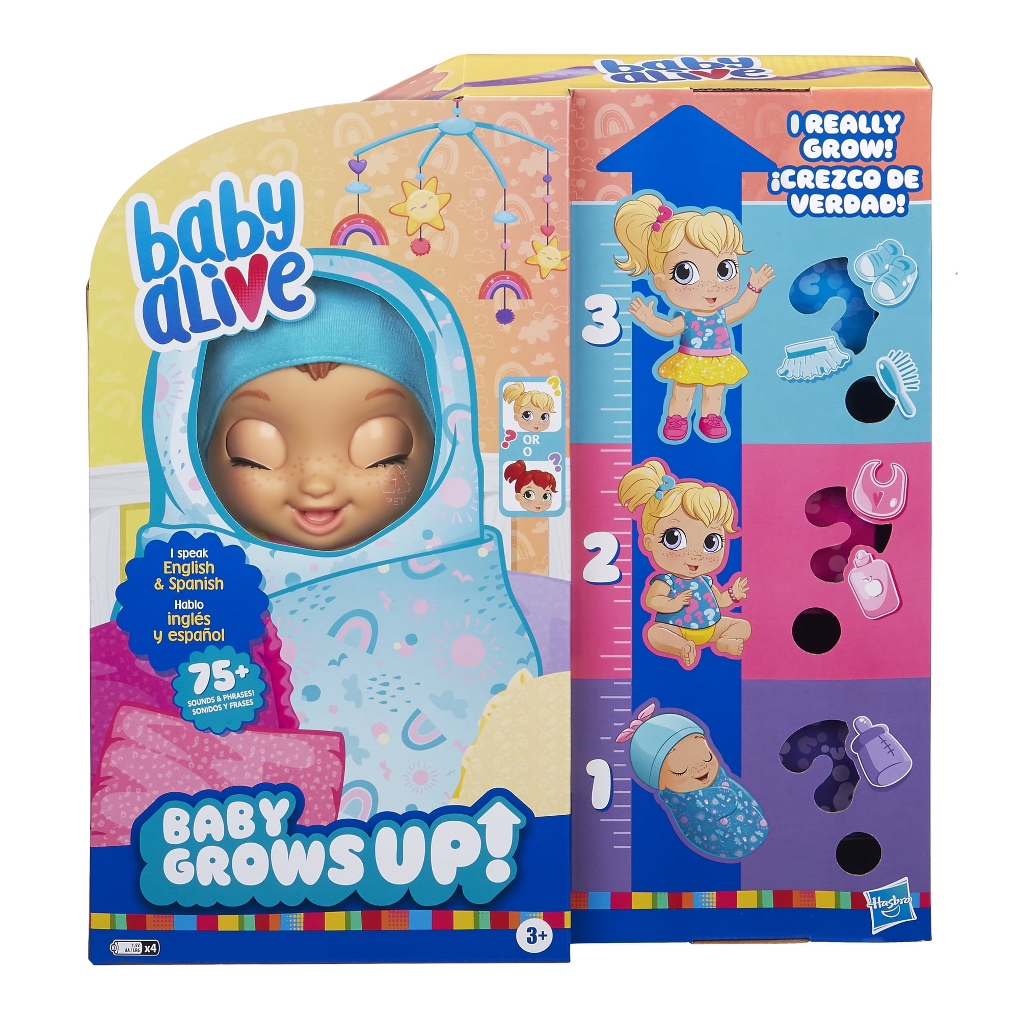 Baby Alive Grows Up, and Talking Baby Doll, 1 Surprise Doll, 8 Accessories -