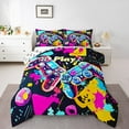 thumbnail image 2 of Erosebridal Gamer Comforter Set Twin Size Gaming Comforter Teens Modern Game Console Controller Bedding Set Joystick Room Decor Pink Blue Quilt Set, 2 of 7