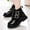 Black, variant on Girls Cute Ankle Boots PU Leather Buckle Closure Dress Booties Trendy Simple Design Low Heel Soft Sole Shoes Pink 12.5 Little Kids