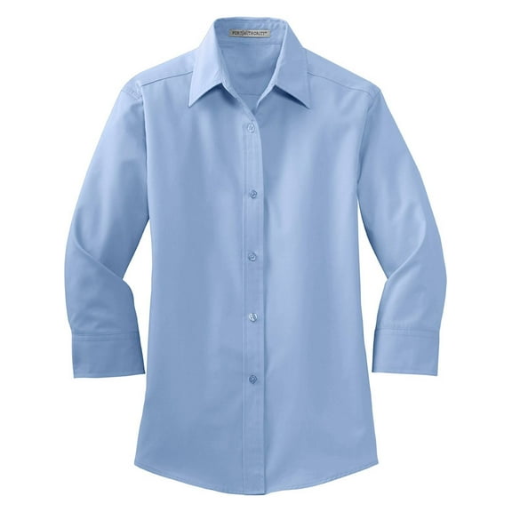 Port Authority Women's 3/4-Sleeve Easy Care Shirt. L612, Light Blue XL