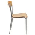 thumbnail image 6 of Flash Furniture 2 Pack Invincible Series Silver Metal Restaurant Chair - Natural Wood Back & Seat, 6 of 8