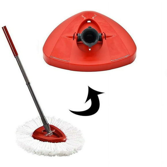 Triangle Spin Mop With Microfiber Mop For Deep Cleaning, Spin Mop Replacement Head Compatible With Vileda Easywring Cedar Mop, Easy Installation And Multipurpose Red Mop (16.5 X