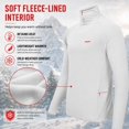 thumbnail image 3 of Rocky Men’s Quarter Zip Pullover, Lightweight Stretch Athletic 1/4 Zip Golf Sweater and Workout Sweatshirt, Long Sleeve Thermal Shirt with Zip Pocket for Men, White, Large, 3 of 8