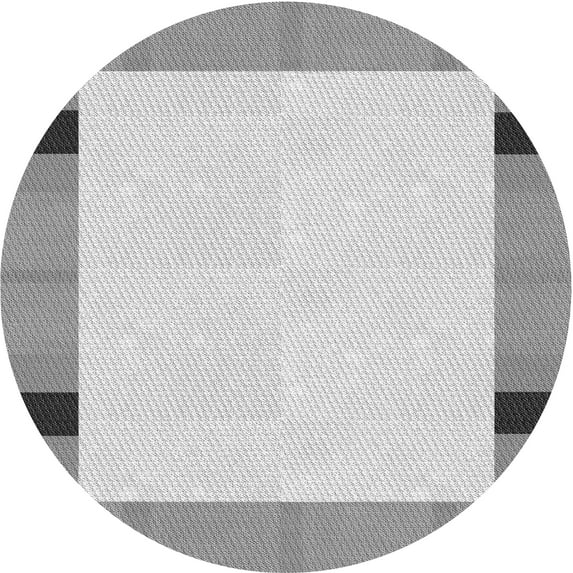 Ahgly Company Machine Washable Indoor Round Transitional Gunmetal Gray Area Rugs, 6' Round