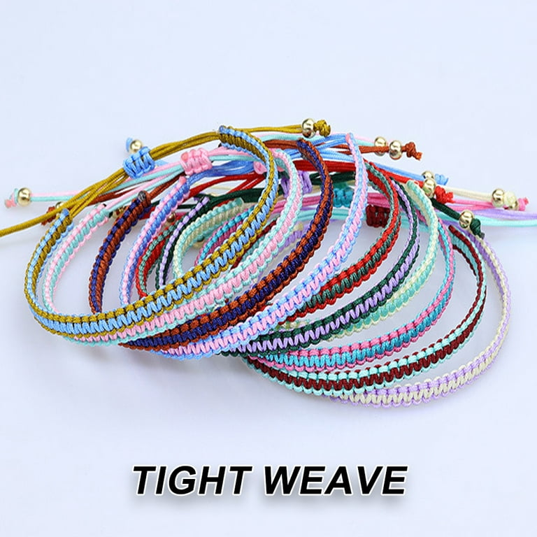 Hotop 30 Pcs Handmade Braided String Bracelets Colorful Friendship Cords  Thread Bracelet for Wrist Ankle Women Girls Kids Men Gift