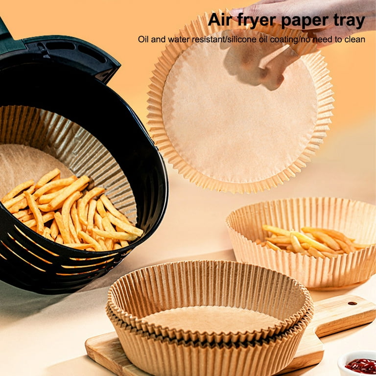 Air Fryer Liners 100 Pieces Non-stick Disposable Paper Liner,food Grade  Parchment Paper for Baking, Roasting, Microwave, Oil and Water Proof 