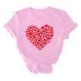 thumbnail image 5 of VKOYWKM T Shirts for Women Valentines Day Shirts Cute Heart Print Short Sleeve T-Shirts Valentine Tops Holiday Crew Neck Valentines Day Heart Shirts, 5 of 7