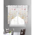 thumbnail image 3 of Spring Wildflowers Swag Valances for Windows, Pastoral Rustic Farmhouse Botanical Rod Pocket Sheer Valances for Large Windows, Swag Toppers Light Filtering for Kitchen Living Room 2 Panels 36''x45'', 3 of 6