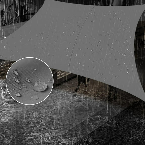 SUNNY GUARD Waterproof Sun Shade Sail 10' x 10' Dark Gray Rectangle UV Block Sunshade for Outdoor Patio Garden Backyard Deck (We Make Custom Size)