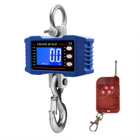 

Aibecy Digital Hanging Scale with Remote Control 1000kg/ 2204lbs Portable Heavy Duty Crane Scale LCD Backlight Industrial Hook Scales Unit Change/ Data Hold/ Tare/ for Construction Site Travel Mar