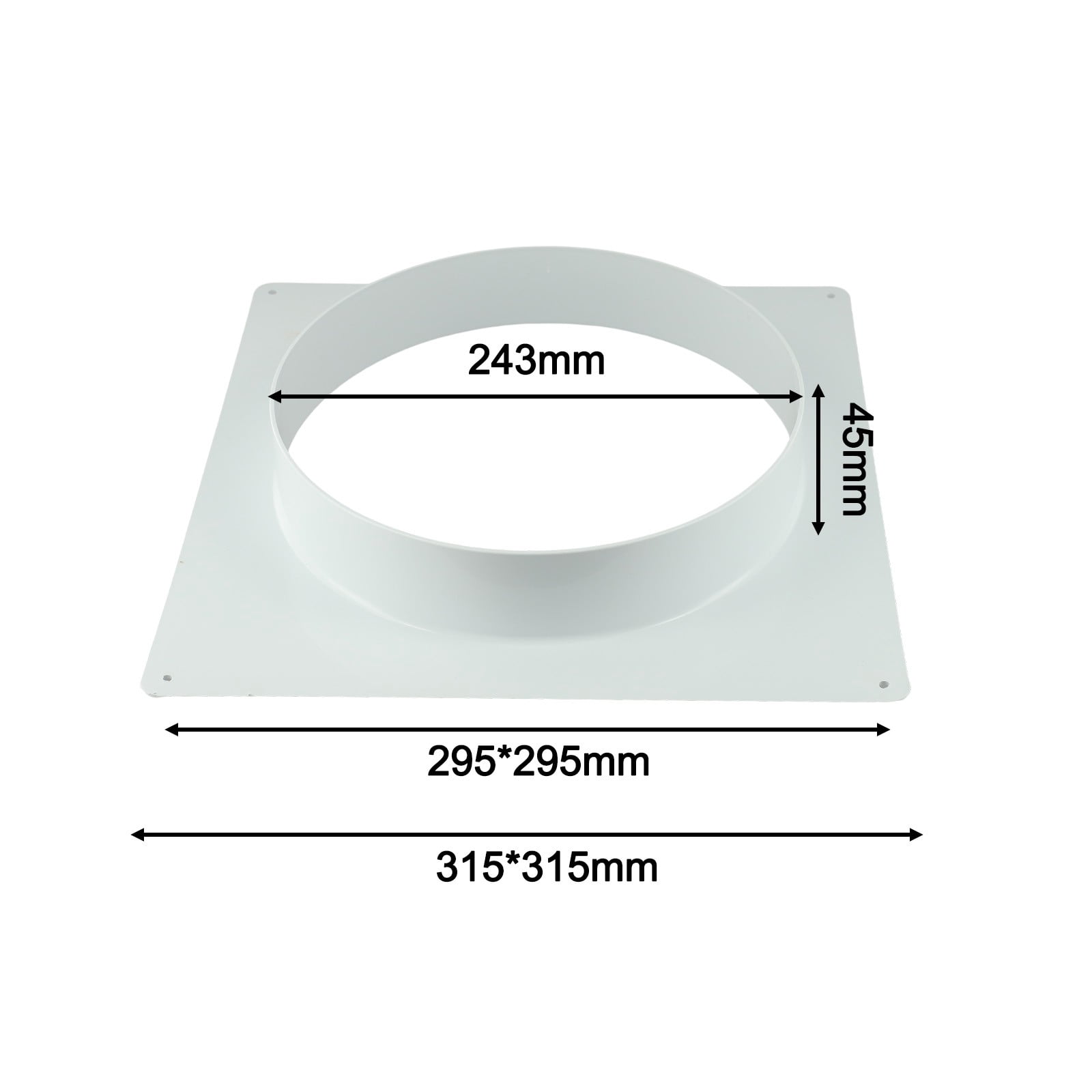 AFQH Plastic Air Duct Connector Flange Panel Dryer Vent Wall Plate Duct Connector Straight Ventilation Pipe Ducting Tools for Cooling Heating Ventilation System
