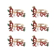 thumbnail image 4 of Famyfamy Napkin Holder "love" Christmas Party Supplies Rose Flower Ring Gold Metal Love Valentine's Day Gifts Table Decoration, 4 of 12