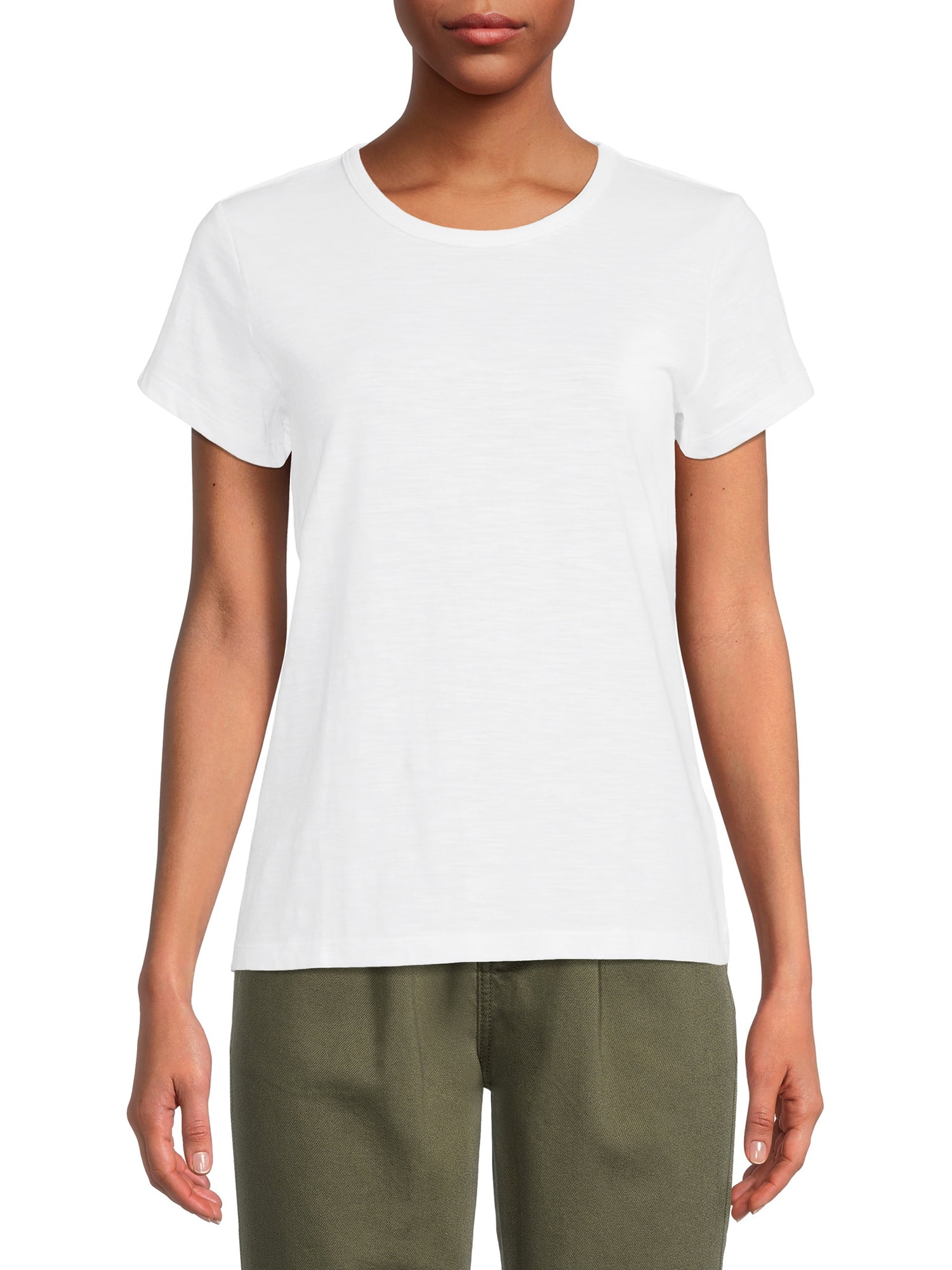 Time & Tru Women's Slub Crew TShirt