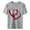 Grey, variant on Women's Valentine's Day Casual Crewneck Overlapping Red Heart Printed Short Sleeved T Shirt Top