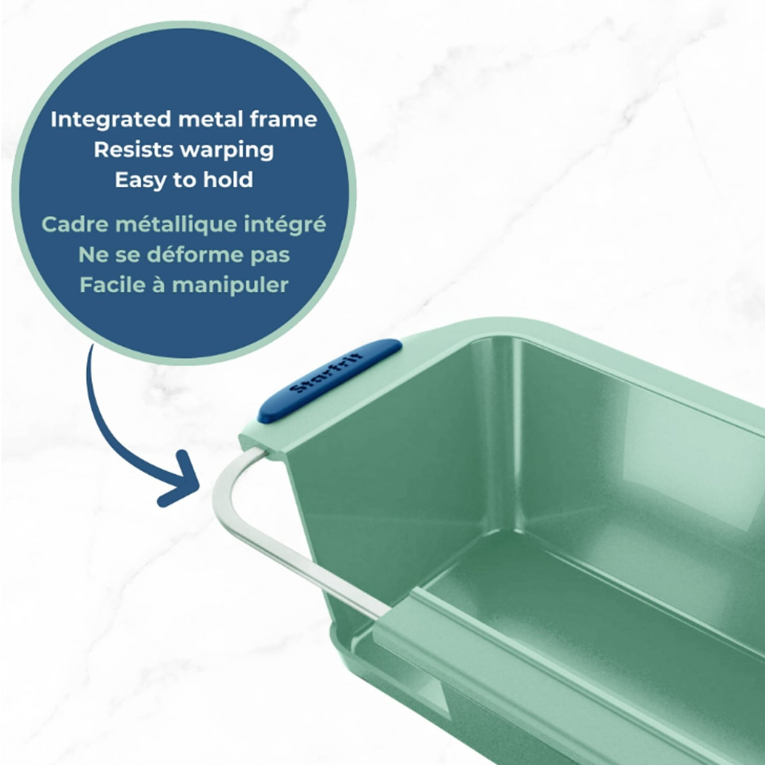 Starfrit 1-Cavity Silicone Loaf Pan with Integrated Metal Frame