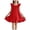 Red, variant on Girls Cotton Ruffle Dress Square Neck Back Bow Short Sleeve Casual Summer Sundress for Kids Kids Teal Green,Size 3-4 T