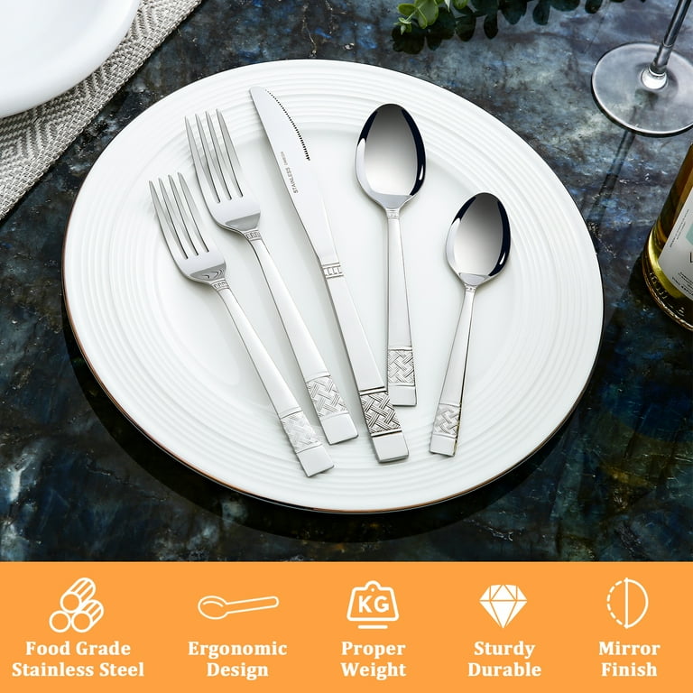 Mainstays Flatware Set, 20-Piece Stainless Steel Service for 4