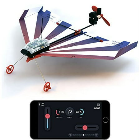 PowerUp Dart Aerobatic Smartphone Controlled Paper Airplanes Conversion Kit Durable Remote Controlled RC Airplane, iOS and