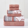 thumbnail image 1 of Modern Threads Set de 6 Pièces, 2 Serviettes de Bain, 2 Serviettes à Main, 2 Débarbouillettes Teints Jacquard/Solid Towel Set Ophelia Argile, 1 of 4