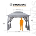 thumbnail image 3 of Sunjoy 11x11 ft. Pop-Up Instant Gazebo, Outdoor Portable Steel Frame 2-Tier Top Canopy/Tent with Netting and Carry Bag, Gray, 3 of 9