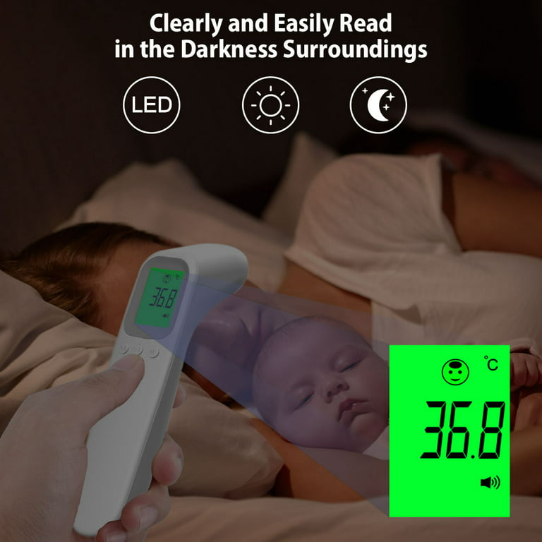 Thermometer for Adults, Amerzam Non Contact Forehead Infrared Thermometers  for Baby,Kids,Touchless Thermometer with Digital LCD Display Accurate