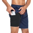 thumbnail image 2 of SURJDE Mens Swim Trunks Quick Dry Mens Board Shorts Bathing Suits Mens Swim Trunks with Compression Liner, 2 of 7