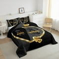 thumbnail image 3 of Castle Fairy Boys Girls King And Queen Twin Comforter Sets,Love Heart Print Bedding Set, 3 of 8