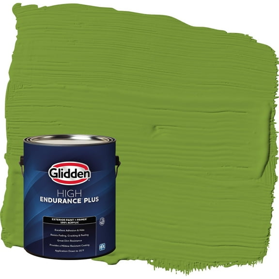 Glidden HEP Antique Moss / Green Semi-Gloss Exterior Paint with Primer, 1 Gallon