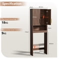 thumbnail image 5 of Ktaxon Fluted Over the Toilet Bathroom Storage Cabinet  with 2 Doors & 3 Storage Shelves Space Saver, Walnut, 5 of 9