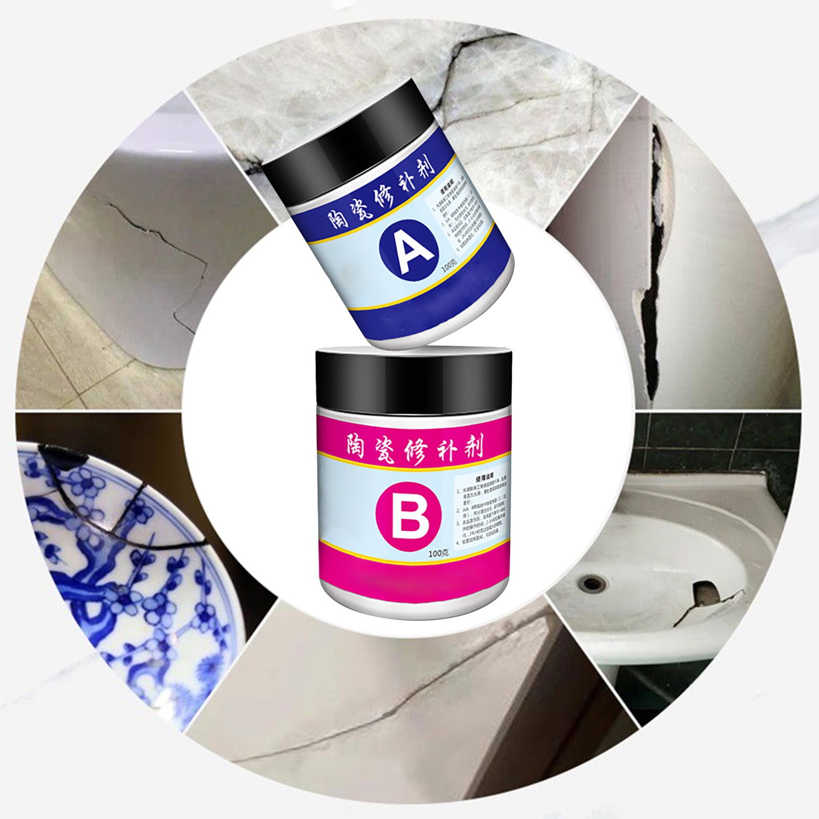 Clearance Sale!Household Tile Agent Floor Tile Toilet Paste Ceramic Wash Basin Tile Agent,White Adhesive Mucilage