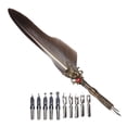 thumbnail image 2 of Desktop Decoration,Feather Pen Craft Retro Feather Pen Gift Feather Pen Performance Driven, 2 of 12