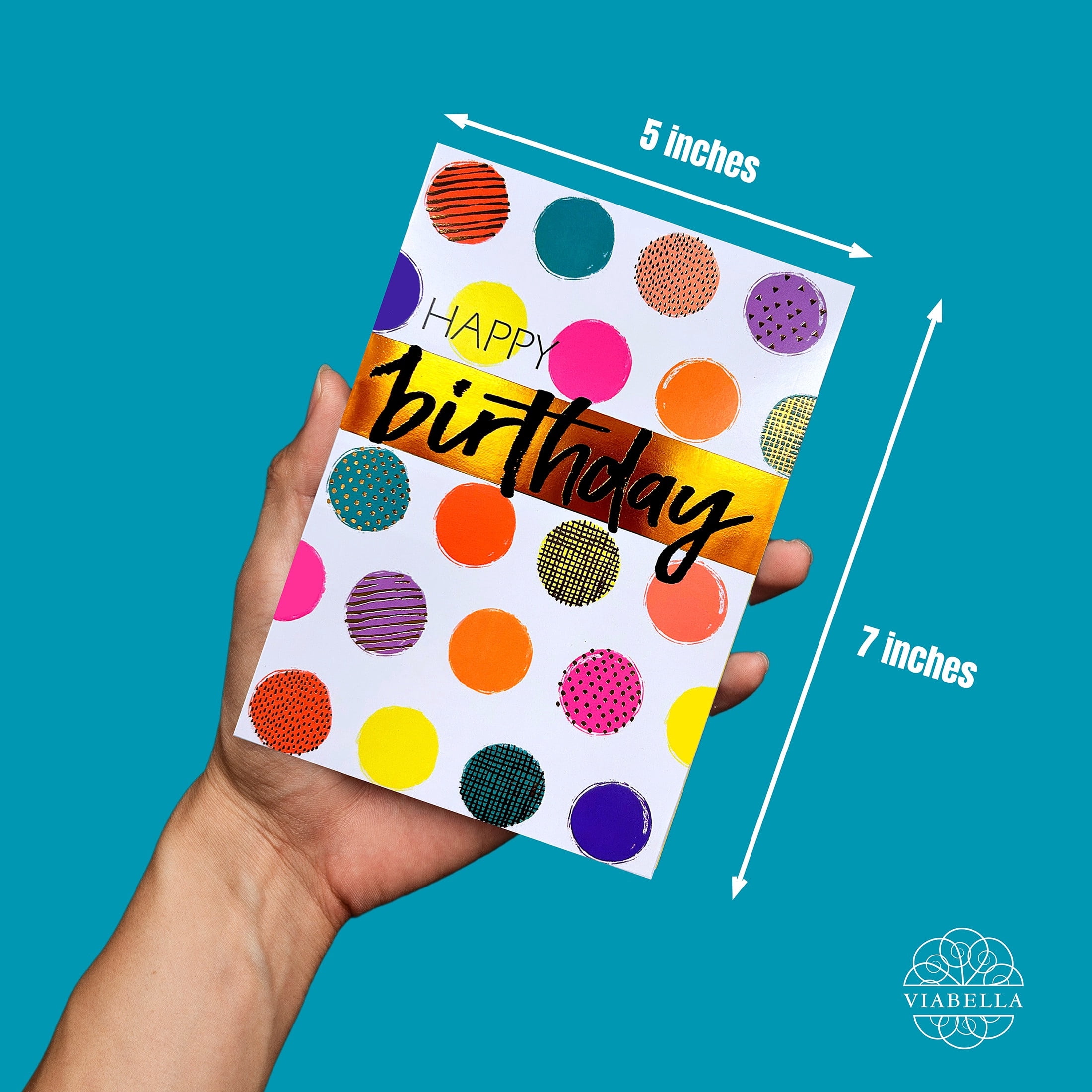 Viabella Birthday Card -Colorful Dots