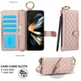 thumbnail image 2 of Dteck for Samsung Galaxy Z Fold 7 Wallet Case with S Pen Holder & Crossbody Lanyard Strap & Wrist Strip, Shockproof Stylish Protective Cover for Galaxy Z Fold 7, Rosegold, 2 of 9