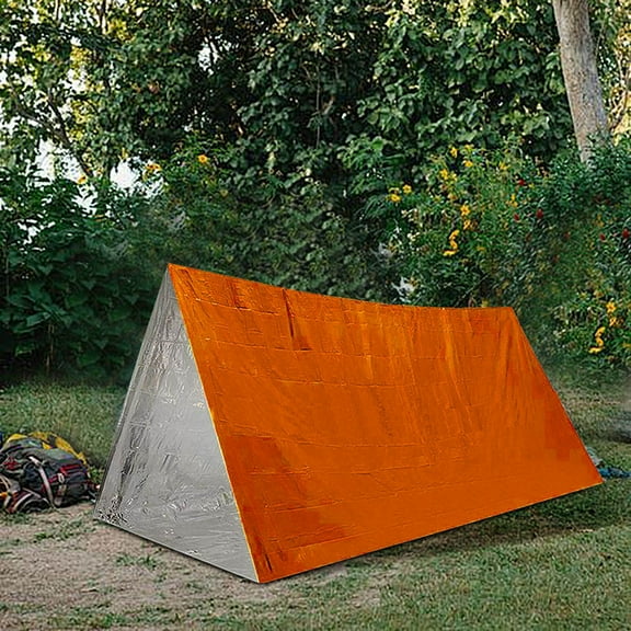 2-Person Emergency Survival Tent - Lightweight Life Shelter for Hiking, Camping & Disaster Preparedness - Waterproof Tube Tent with Reflective Strips for Outdoor Survival Gear