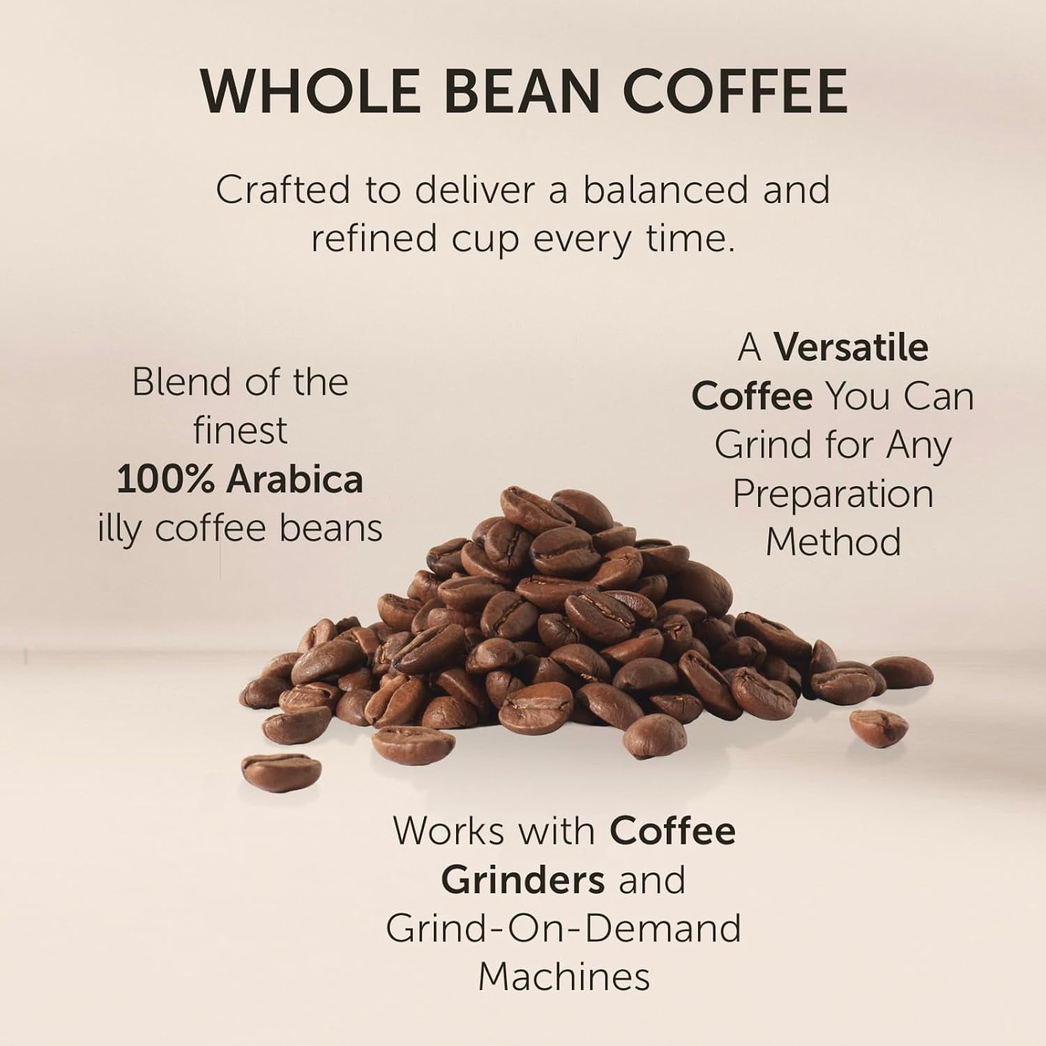 illy Whole Bean Coffee, Classico Medium Roast, 100% Arabica, 8.8 oz, 6 Pack