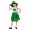 thumbnail image 2 of St Patricks Day Tutu Skirt for Toddler Girls Irish Shamrock Print Mesh Tutu Dress Party Skirts Hat 2 PC Performance Dresses Outfit X01-Green 4-5 Years, 2 of 6