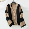 thumbnail image 3 of Turilly Women's Winter Loose Contrast Color Knitted Sweaters Long Sleeve Cardigan Top Sweater, 3 of 4