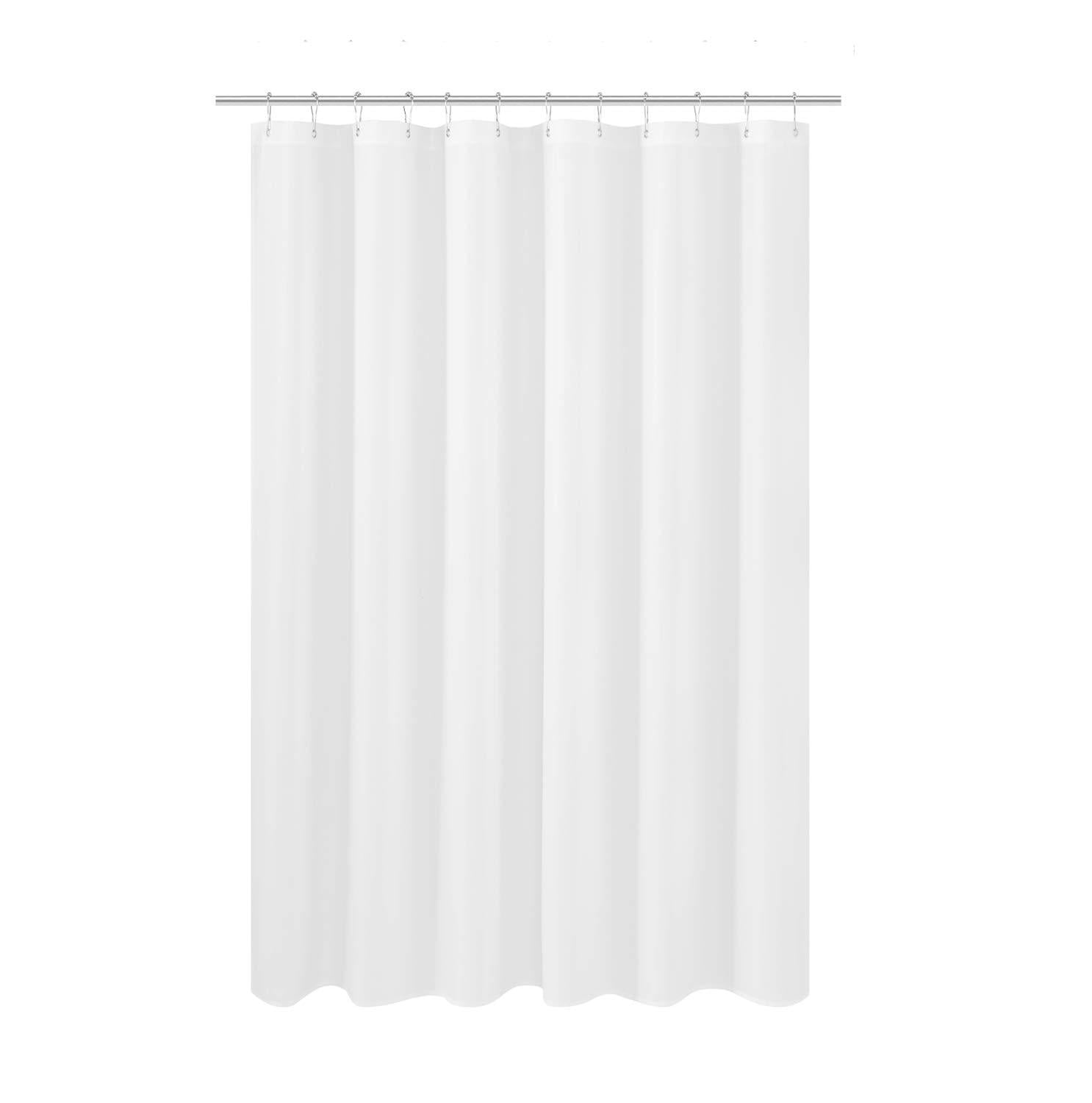 Mildew Resist N&Y Home Fabric Shower Curtain Liner Solid White Water Repellant 