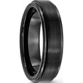 thumbnail image 4 of Ceramic Black Ridged Edge 6mm Brushed And Polished Band (Size 11) Made In China cer43-11, 4 of 5