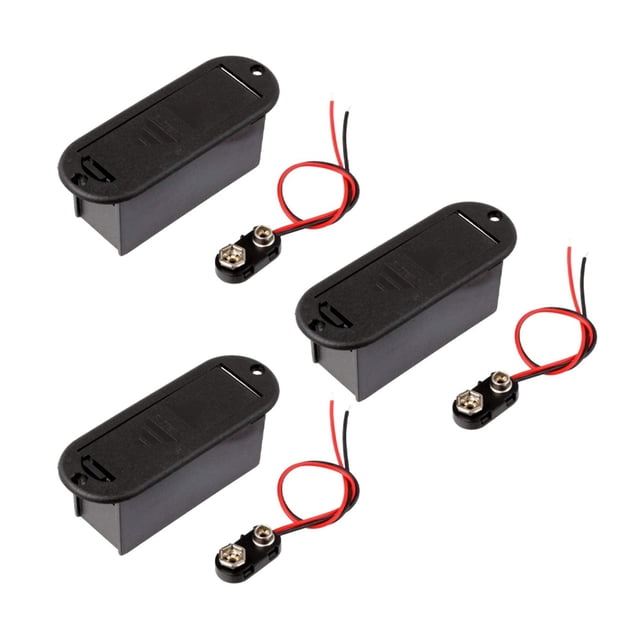 3X Caja Sostenedor de Batería 9V para Fonocaptor de Bajo Guitarra Activa
