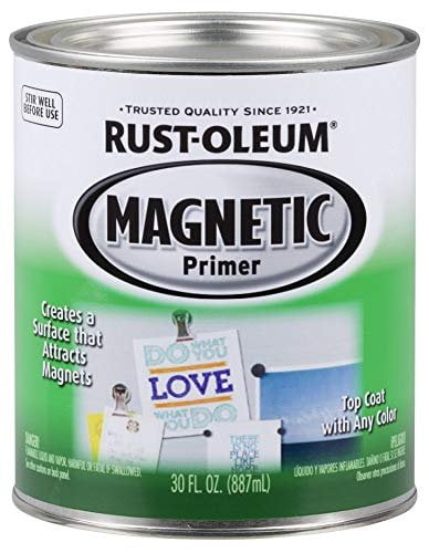 Rust-Oleum Magnetic Primer - Latex Interior Paint Primer - 30 oz, Gray — Interior & Exterior Use, Professional Finish
