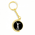 thumbnail image 1 of Patinar deporte negro silueta Anillo de oro de metal llavero llavero, 1 of 3