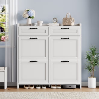 Ikea STÄLL Shoe cabinet with 3 compartments, white 2206.23262.204