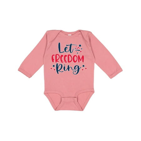 

Inktastic 4th of July Let Freedom Ring with Stars Gift Baby Boy or Baby Girl Long Sleeve Bodysuit