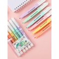 thumbnail image 5 of 6pcs Double Head Highlighter, Modern Pastel Highlighter Pen For Students, 5 of 5